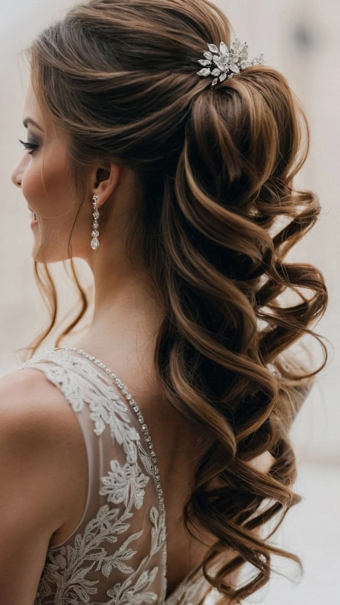 Winter Wonderland Date Night Hair Accessories for a Magical Evening Winter wonderland date night hairstyle with sparkling hair accessories and soft curls