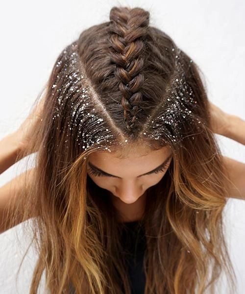 Desert festival hairstyle with braids and flowing fabric accessories