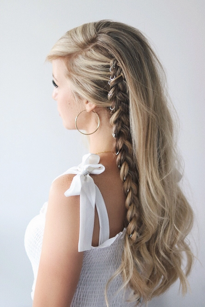 Easy festival hairstyles step-by-step tutorial for image 7 Quick and simple festival braids with floral accents