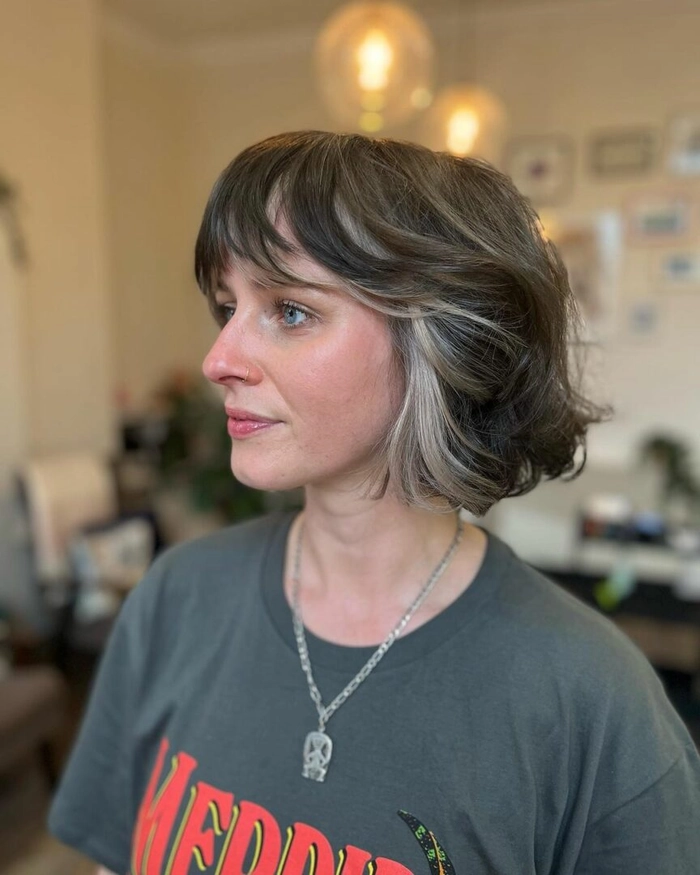 Short bob with festival braids and sparkly accessories