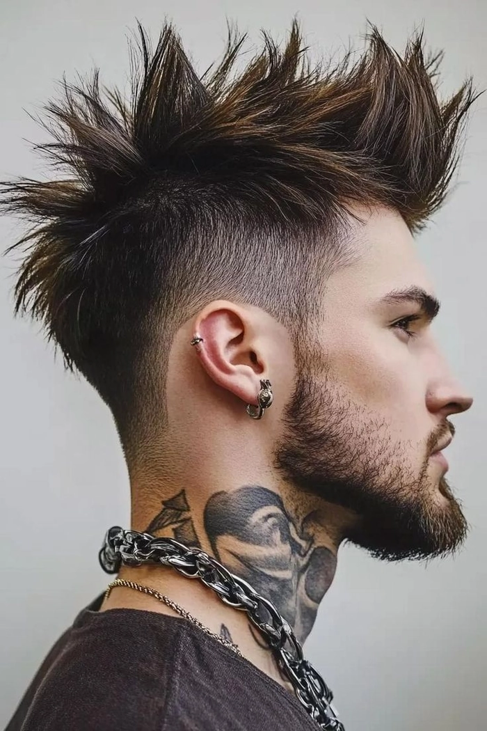 Festival Faux Hawk Hairstyle 9 - Braided Punk Look for Music Events Edgy festival faux hawk hairstyle with braided accents and vibrant color streaks