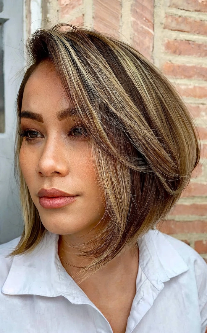 Festival bob cut hairstyle with braids and floral accessories