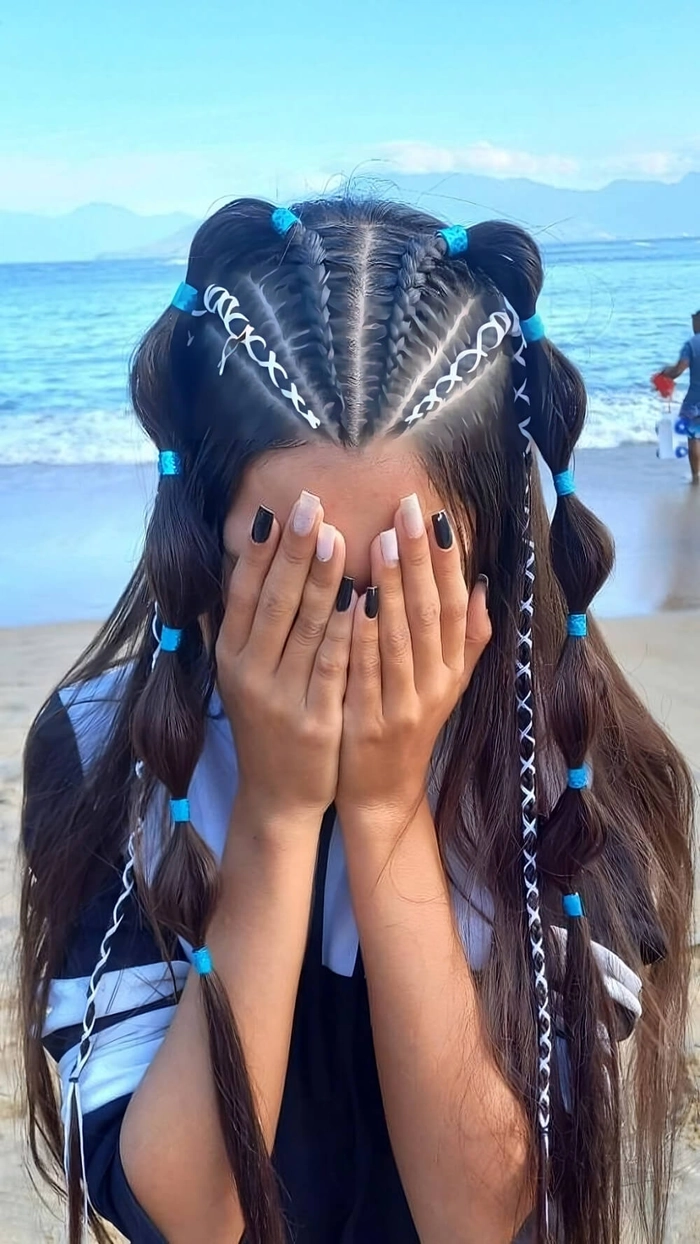 Cute festival hairstyle for kids with braided accents