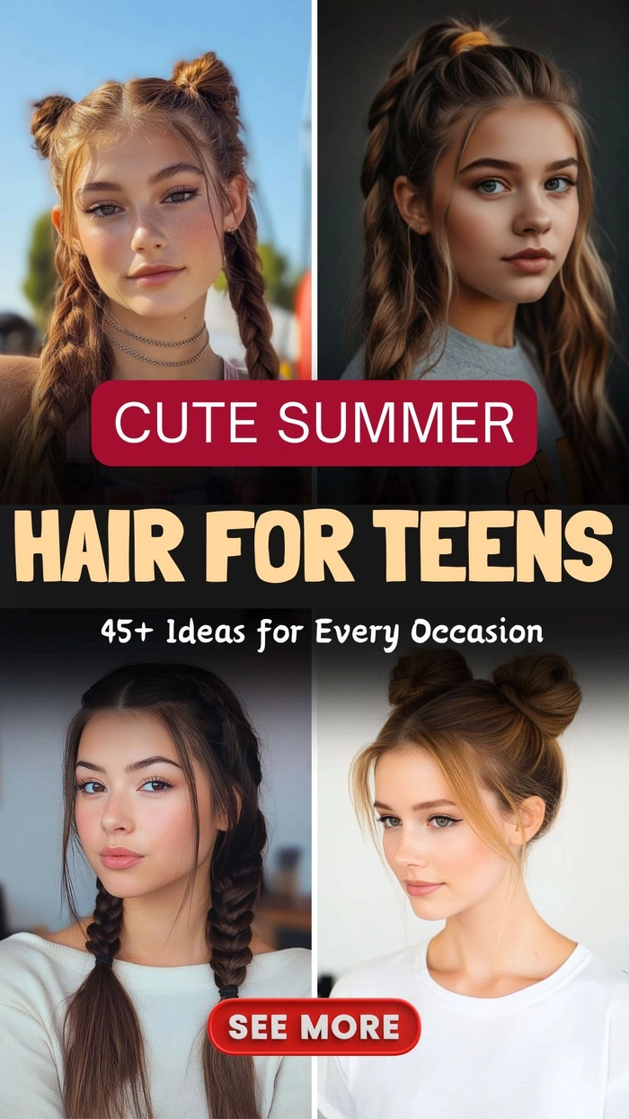 Festival Hairstyles for Teens - Easy Boho Braids with Flowers Teen girl with braided festival hairstyle and floral crown smiling at outdoor music event