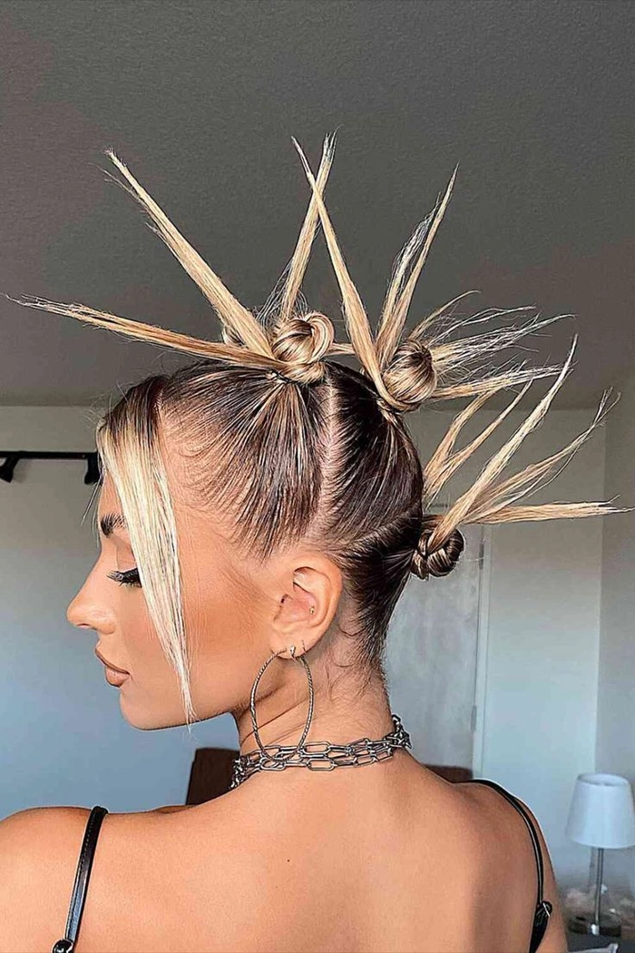 Festival hairstyle for thin hair - braided crown and volume boost Festival hairstyle for thin hair with braided crown and added volume at the crown