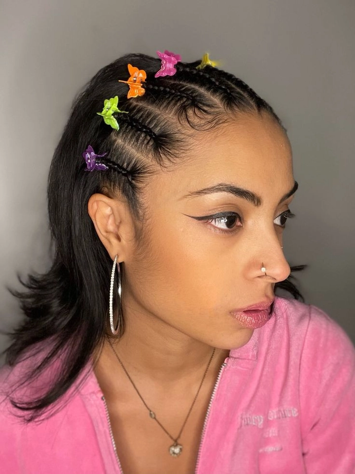Braided crown festival hairstyle ideal for thin hair Festival hairstyle for thin hair with braided crown and subtle waves