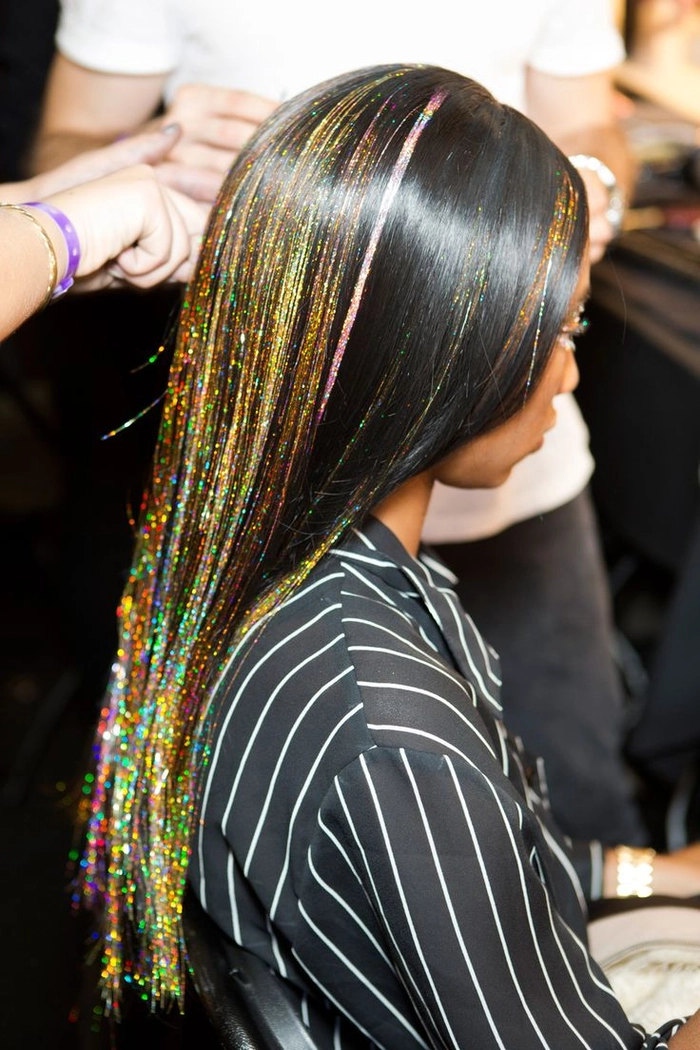 Festival Hairstyles with Hair Tinsel Ideas
