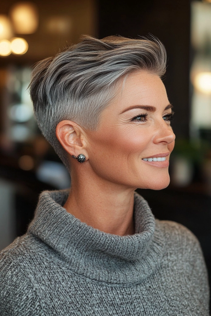Older woman with elegant braided festival hairstyle