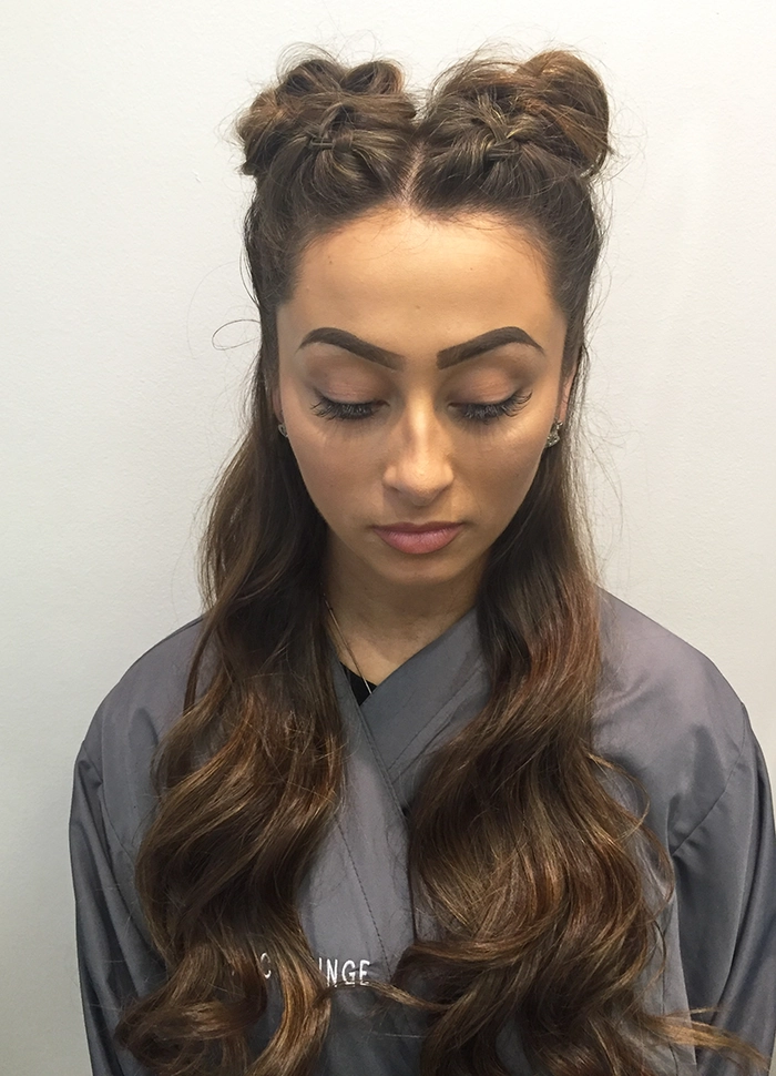Festival Hairstyle 7: Volume-Boosting Updo for Thin Hair Boho braid and small top knot for fine festival hair
