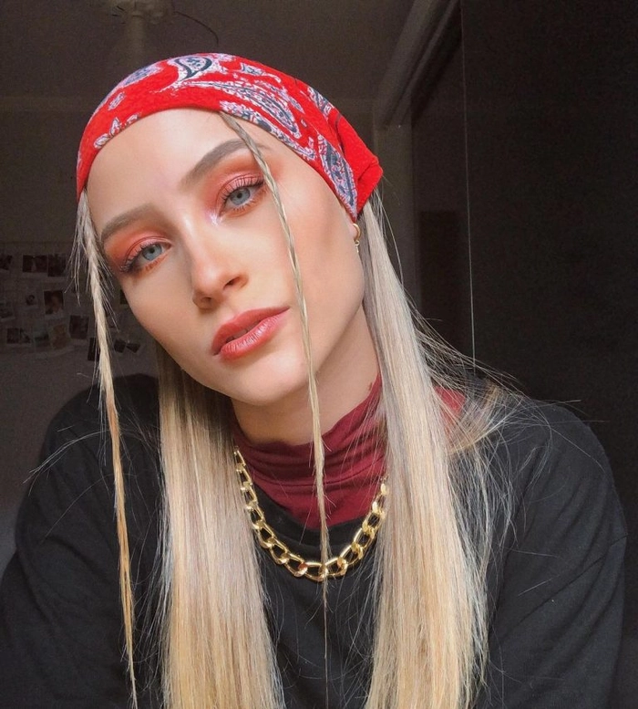 Creative Festival Hairstyles with Bandanas for a Boho Look Festival hairstyles with bandanas: a braided crown adorned with a colorful bandana wrap