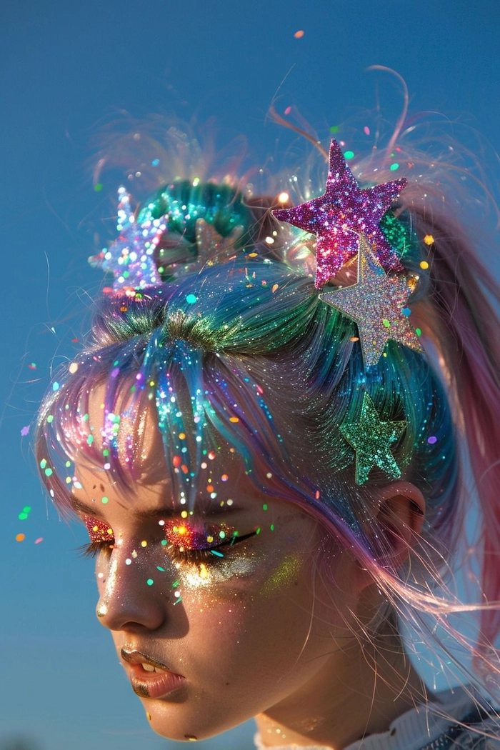 Bohemian indie festival braided crown hairstyle Indie festival hairstyle with braided crown and wildflowers