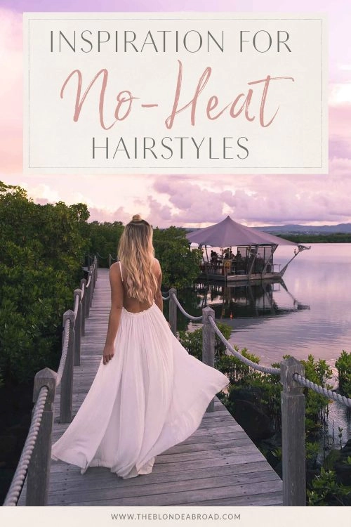No heat festival hairstyle with braided sections and decorative pins
