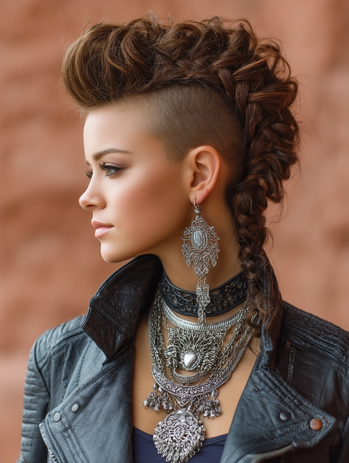 Rock Festival Hairstyles: Edgy Braided Waves for Your Next Concert Stunning rock festival hairstyle with braids and wild waves for a carefree concert look