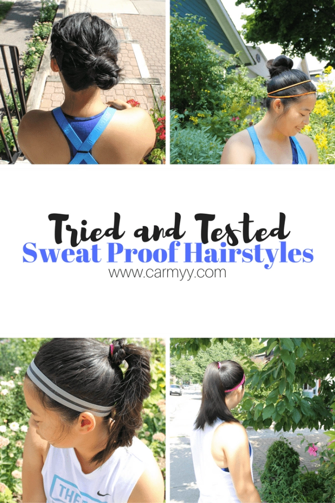 Sweat-proof braided updo for festival dancing Woman with sweat-proof braided festival hairstyle