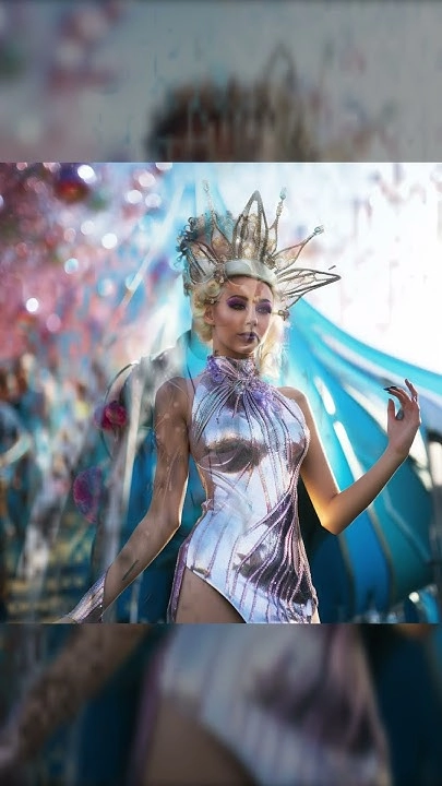 Bohemian festival hairstyle inspiration for Tomorrowland Creative braided updo with floral accessories for Tomorrowland festival