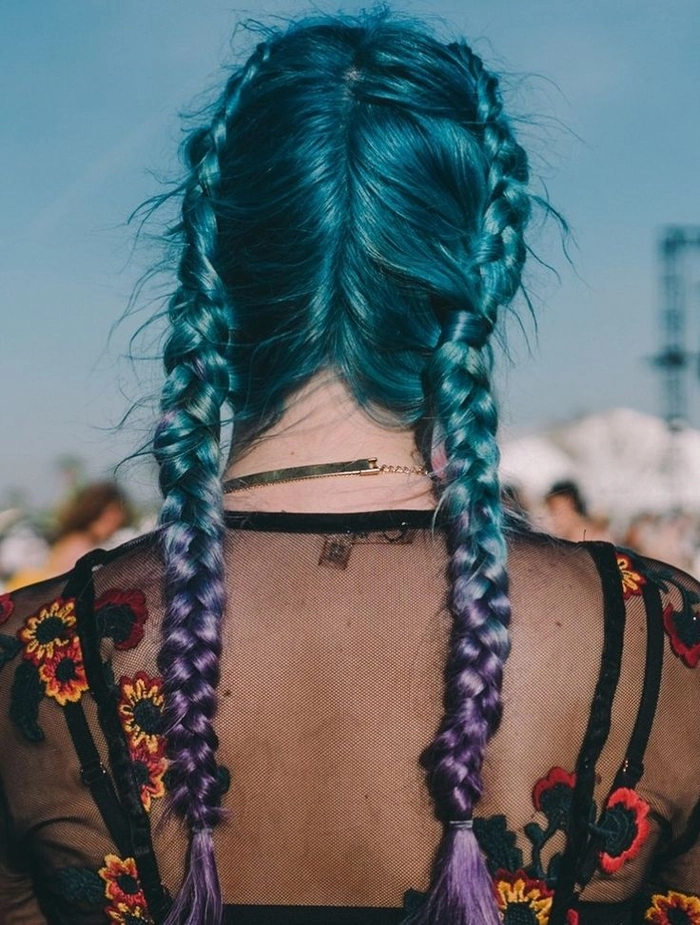 Wind proof festival hairstyle with braided crown and secure pins