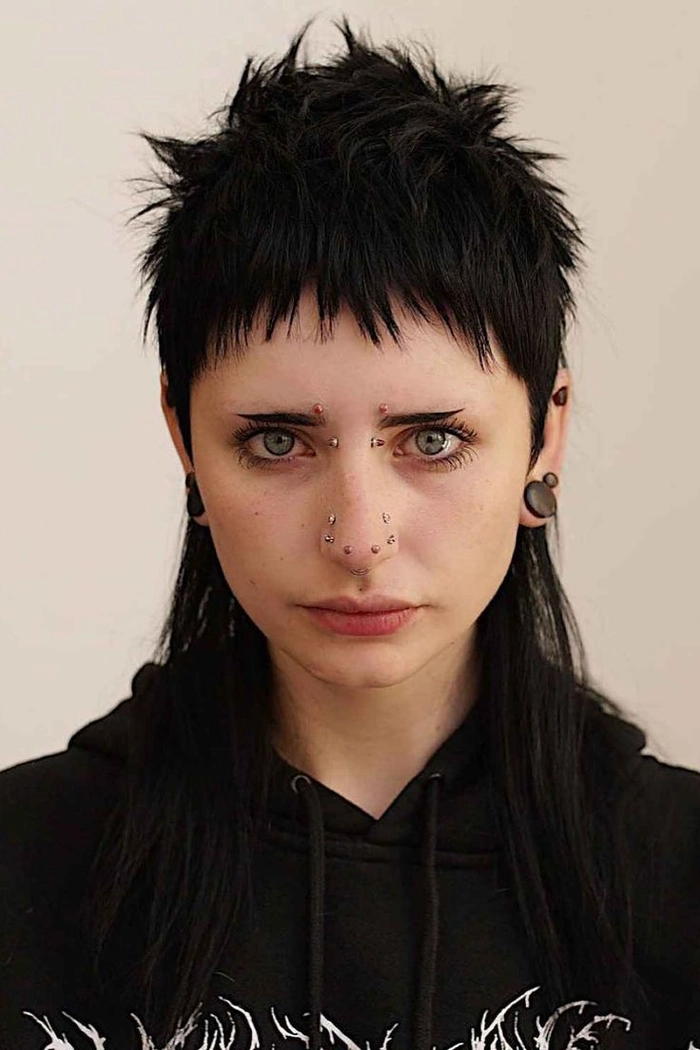 Edgy alternative graduation hairstyle with bold texture and color