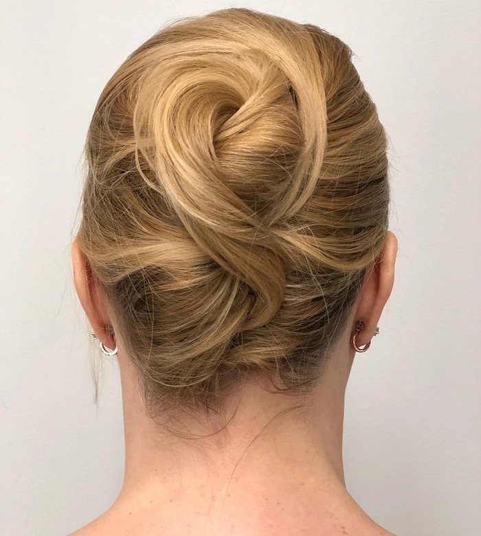 Elegant French twist graduation updo hairstyle