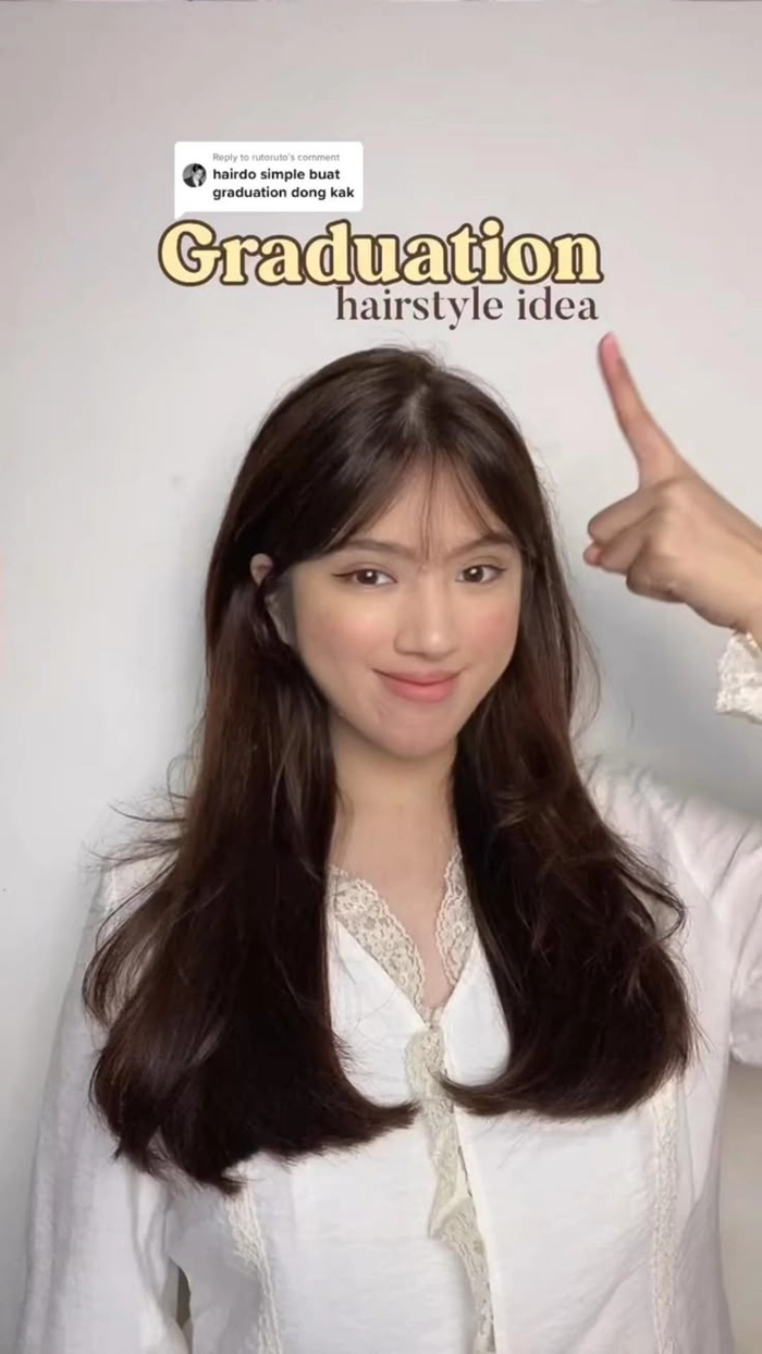 Step-by-step graduation hair preparation routine with styling tools and hair products