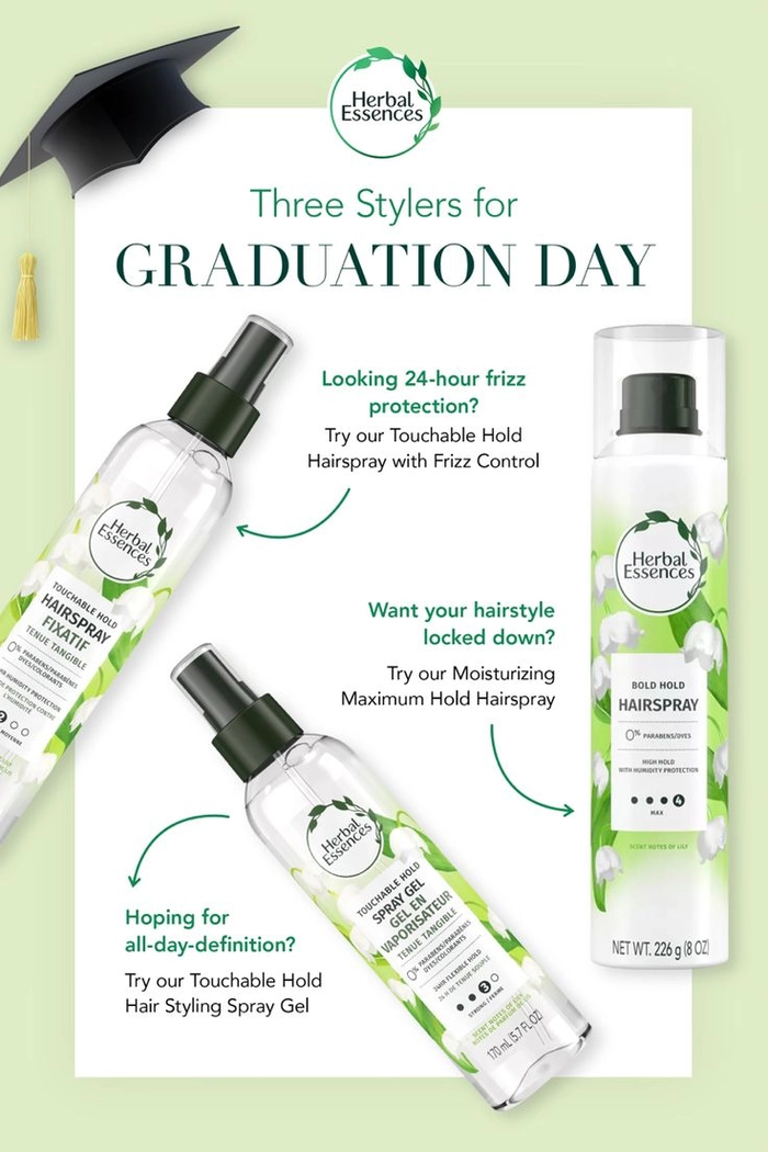 Best styling products to perfect your graduation hair look Recommended hair styling products for graduation day hairstyles