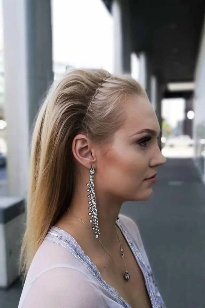 Elegant graduation updo adorned with crystal clips