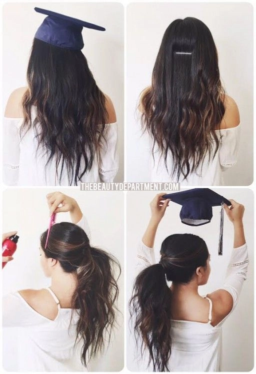 Graduation Hairstyle Idea 10 - Medium Length Hair with Curls and Accessories Elegant graduation hairstyle for medium length hair with soft waves and a decorative clip