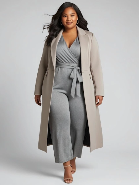 Graduation hairstyle with elegant curls paired with plus size formalwear outfit