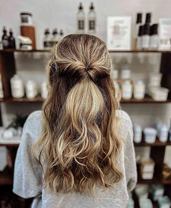 Graduation hairstyle for recently dyed hair with vibrant color and elegant styling