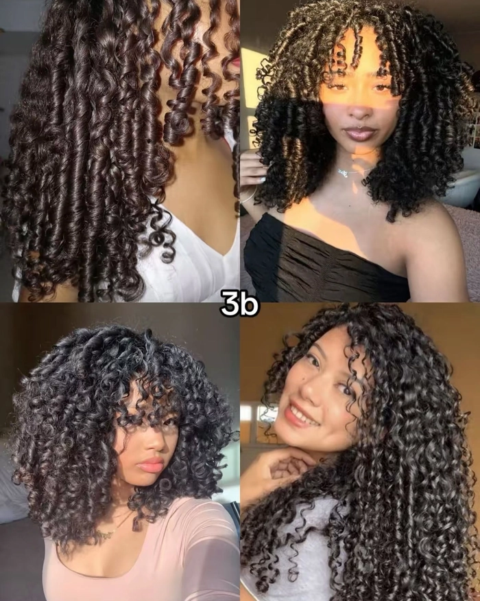 Type 3b Curl Graduation Hairstyle with Cap and Soft Curls A graduation hairstyle featuring defined type 3b curls with a decorative cap and flowing tendrils