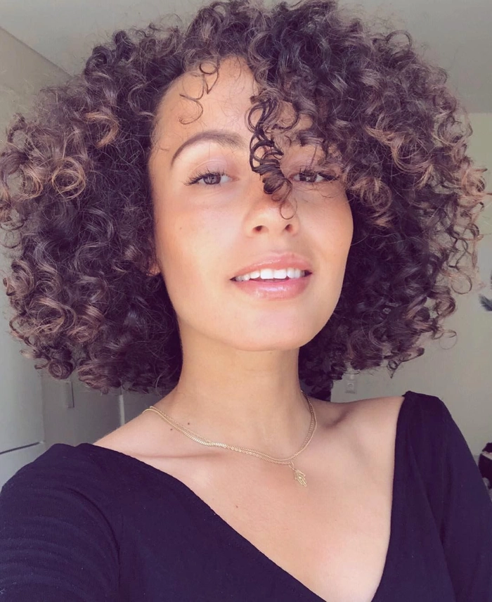 Graduation Hairstyle for Type 3b Curls with a Polished Updo and Curly Texture Defined 3b curls styled into an elegant graduation updo with volume and shine