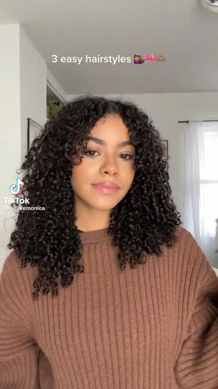 Elegant 3b Curly Graduation Style with Decorative Pins Graduation hairstyle showcasing defined type 3b curls gently pinned with decorative clips