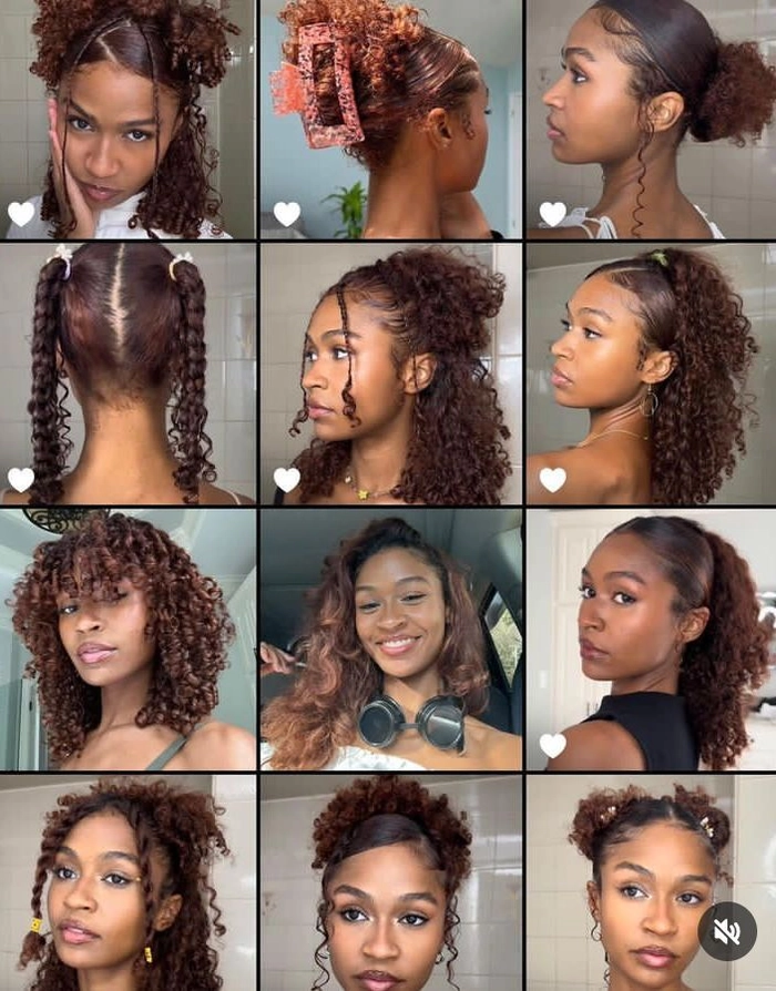 Graduation Hairstyle 10 – Type 3B Curls with Volume and Shine Elegant graduation hairstyle for type 3b curls, featuring defined spiral curls and a satin cap