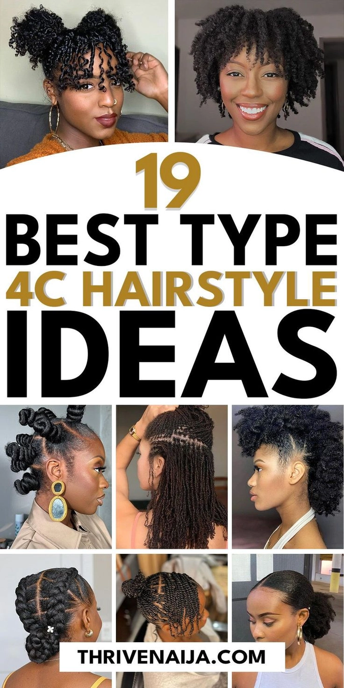 Modern graduation updo for type 4c natural hair with a twisted crown and curly details