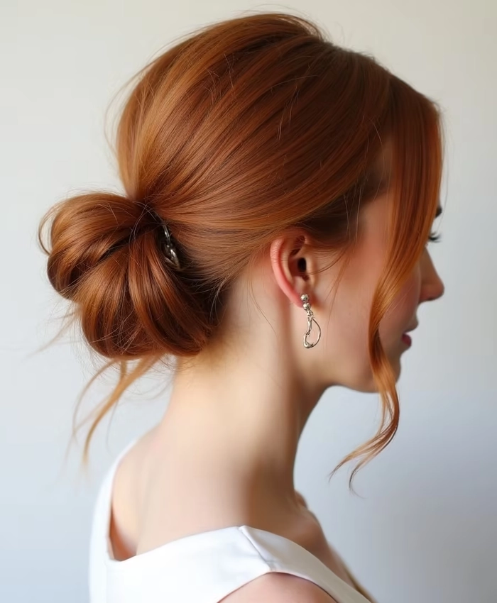 High bun placement for graduation cap to keep the cap secure and tilted properly