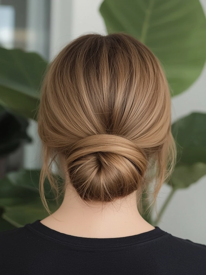 High Bun Placement for Graduation Cap