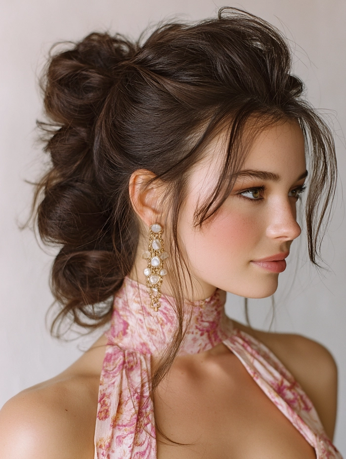 Graduate wearing a sleek high ponytail graduation hairstyle with a cap