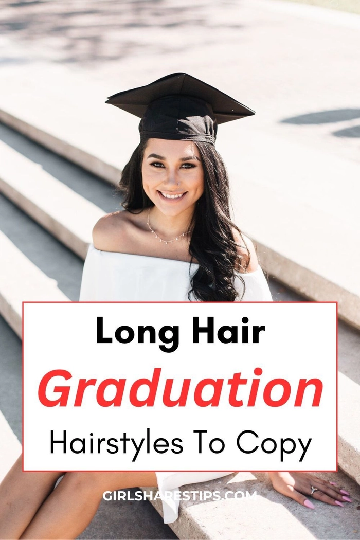 Elegant high school graduate with a sleek low bun and delicate hair accessories