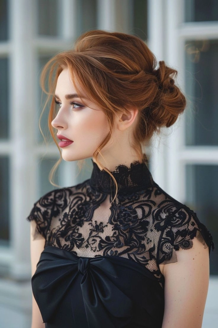 Hairstyles for High Neck Graduation Gowns