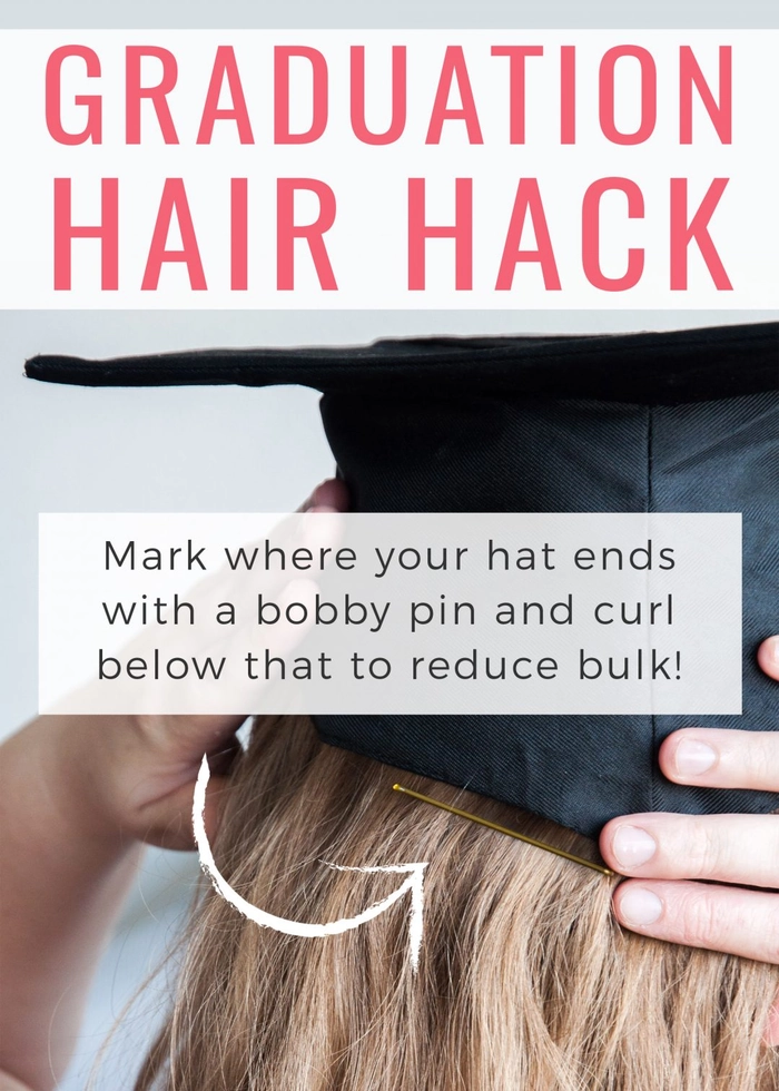 Overnight hair prep methods for graduation, with styling tools and products arranged on a vanity