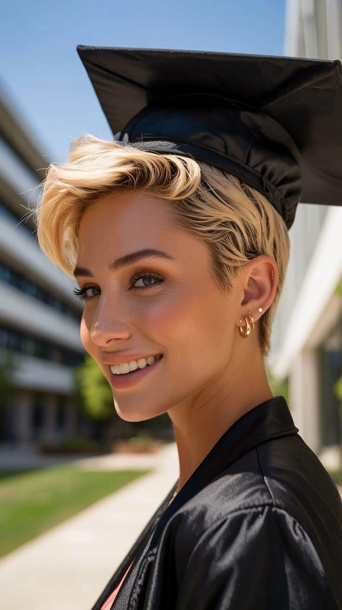 Graduation Hairstyles for Pixie Cuts