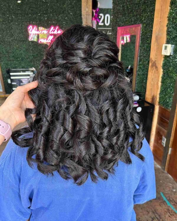 romantic loose curls for graduation image