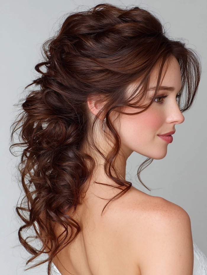 Romantic loose curls for graduation hairstyle