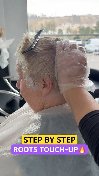 Root touch up strategies for graduation hairstyles, featuring a close-up of hair roots and graduated waves