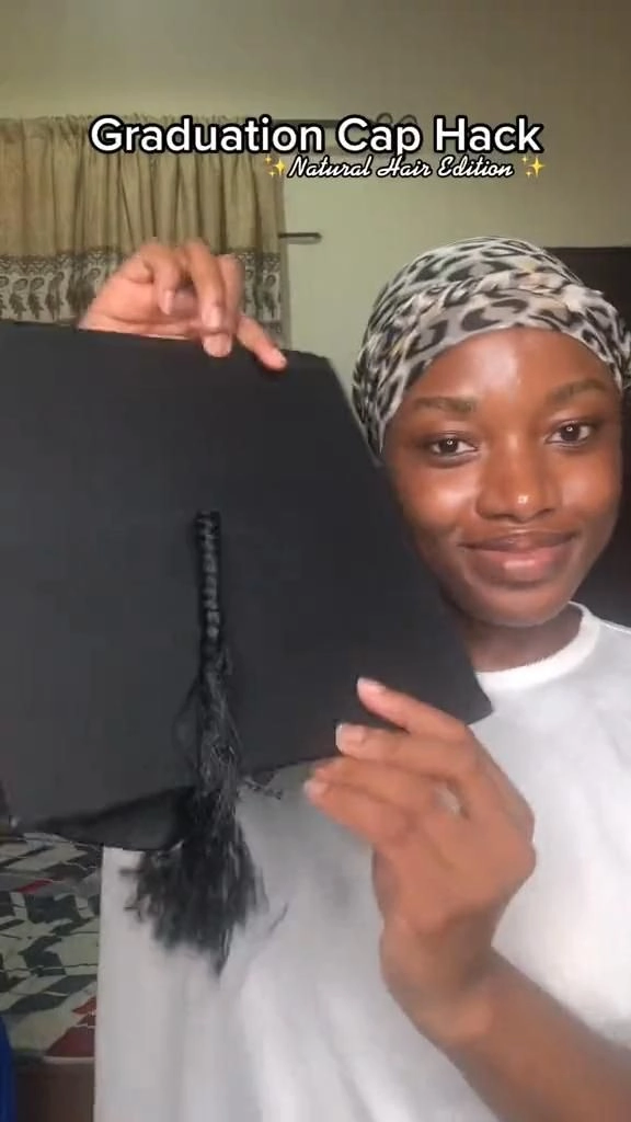 How to secure a graduation cap on short hair using bobby pins