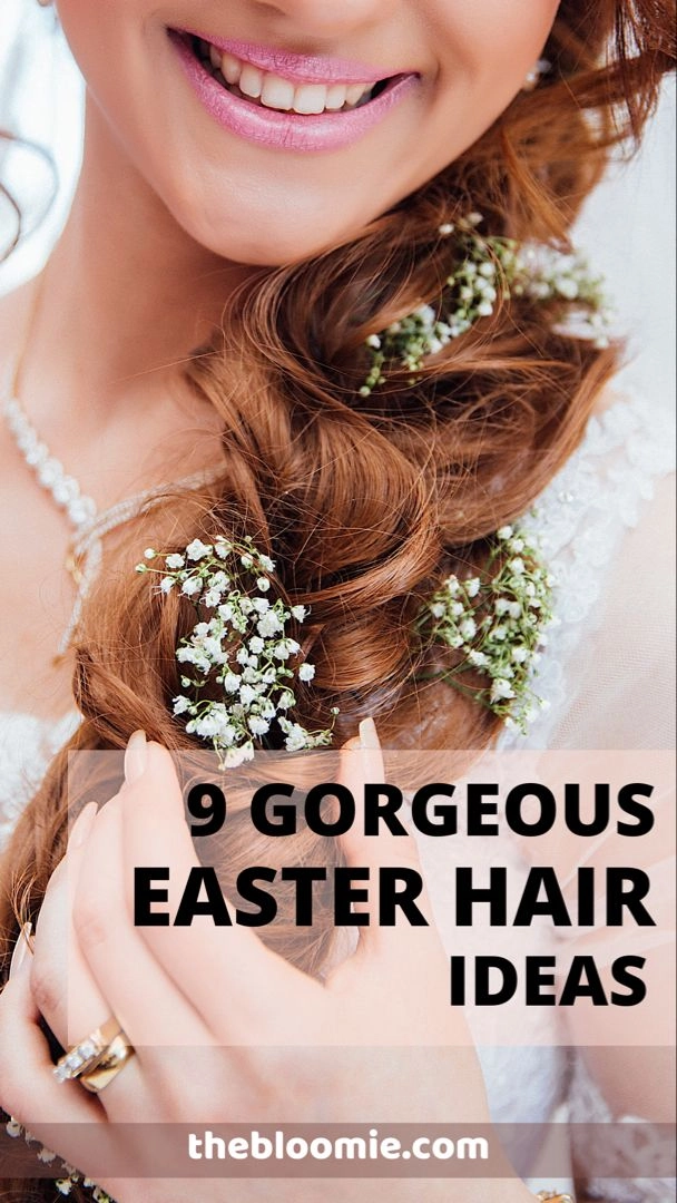 Floral hair clip accent for festive Easter brunch hairstyles Easter brunch hairstyle featuring a floral hair clip as spring inspiration