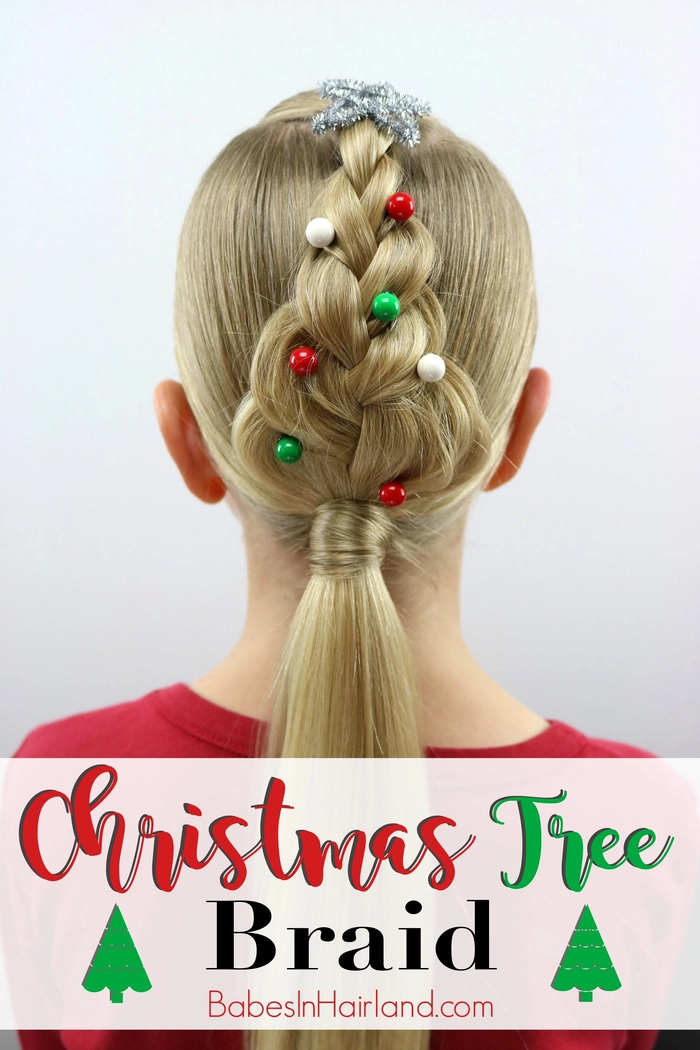 Toddler with festive clips in a simple holiday hairstyle