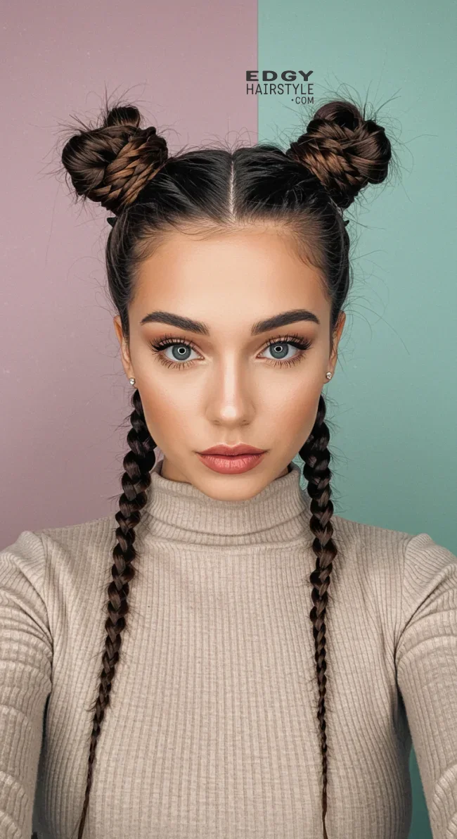Edgy Space Buns for Alternative NYE Events