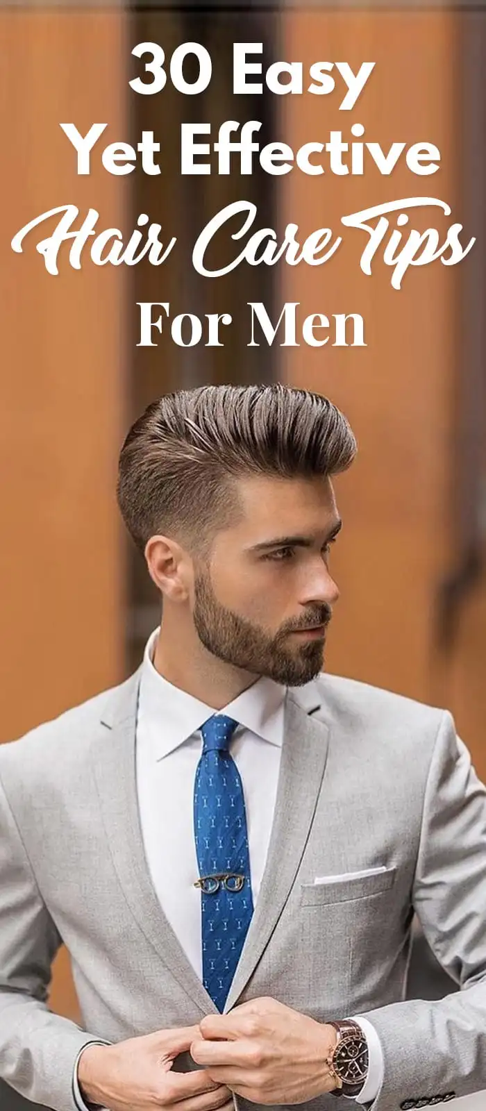 Man applying quick grooming product to his hair for Fathers Day