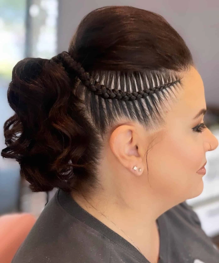 Edgy faux hawk braids perfect for holiday concerts Faux hawk braids styled for an edgy holiday concert