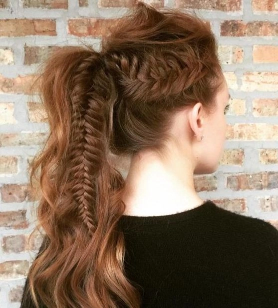 Faux Hawk Braids for an Edgy Holiday Concert Look Edgy holiday concert faux hawk braids hairstyle with textured volume